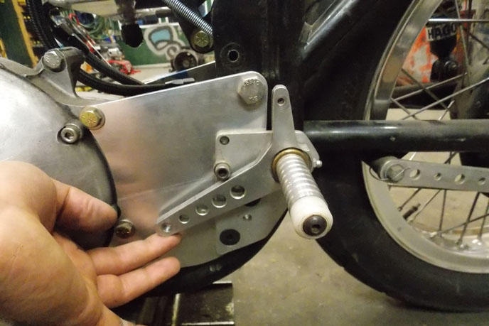Custom shifter for Triton motorcycle
